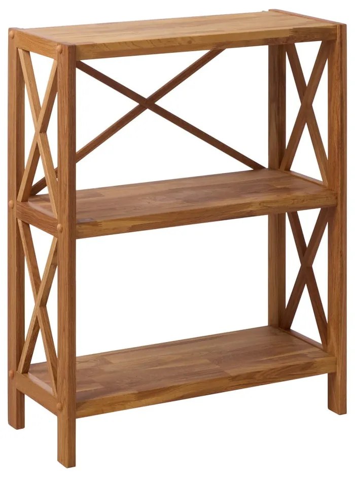 Etajeră în culoare naturală din lemn de stejar 70x87 cm X-Shelf – Unique Furniture