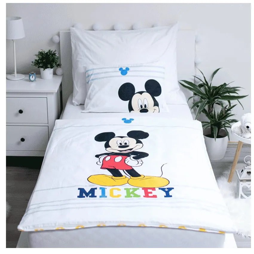 Lenjerie de pat pentru copii din bumbac pentru pătuț 100x135 cm Mickey – Jerry Fabrics