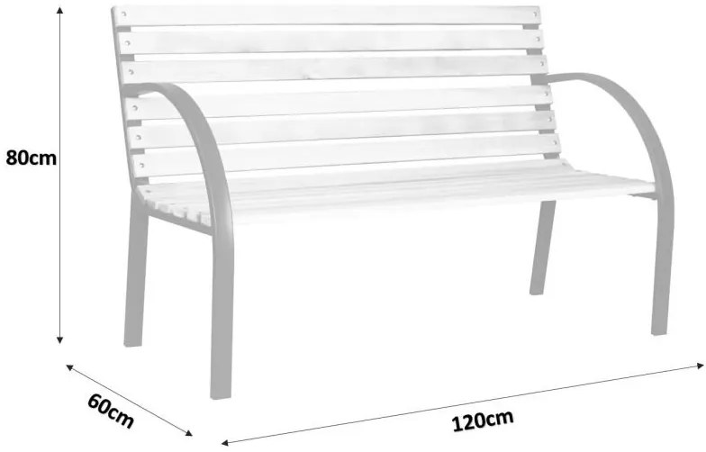ShopJK BANCĂ DE GRĂDINĂ 120 X 60 X 80 CM MEB2790