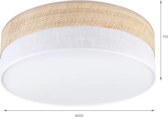 Plafonieră LED SIRJA BOHO LED/36W/230V Ø 45 cm bej/alb