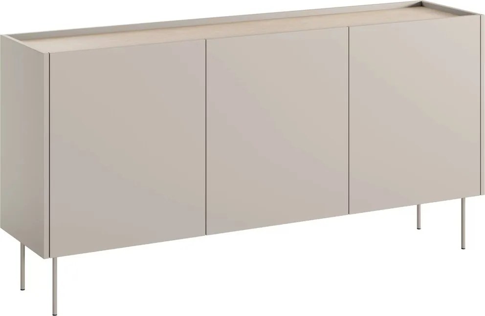Comodă cu picioare metalice Desin 170 cm - cashmir / stejar nagano