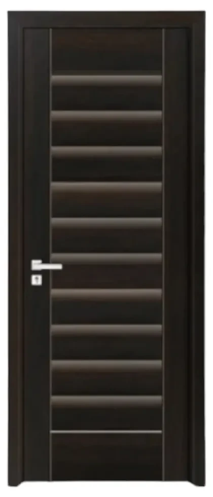 Usa Interior din MDF Novo Doors ND01 LUX PREMIUM, Cadru din Lemn Masiv, KIT COMPLET, Toc Reglabil de 10 CM INCLUS, Plinta pe Ambele Parti (Culoare:
