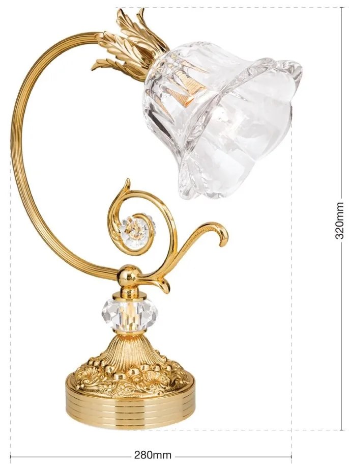Veioza, Lampa de masa design clasic LA BOHEME, auriu