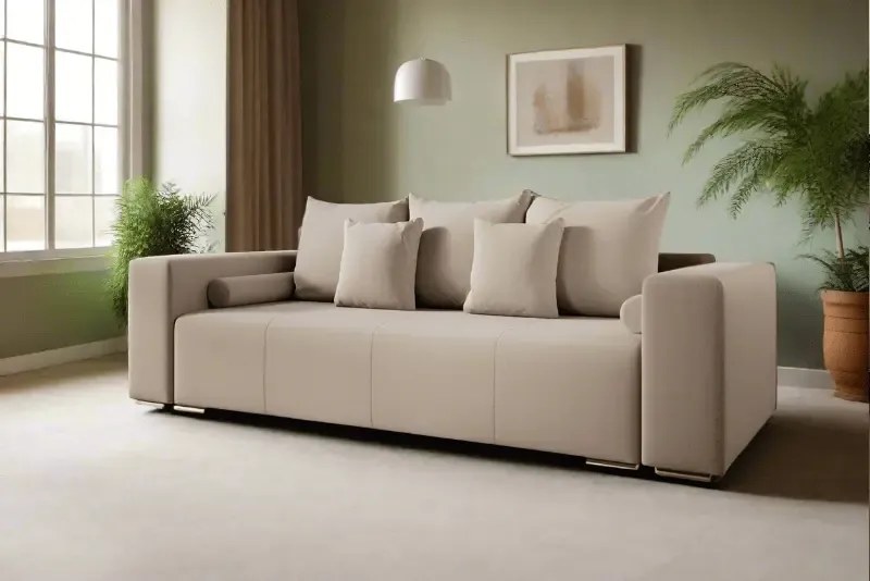 Canapea extensibilă dumonde cu ladă de depozitare si sezut confortabil din spuma high-density, Marbela Bej 245x100 cm