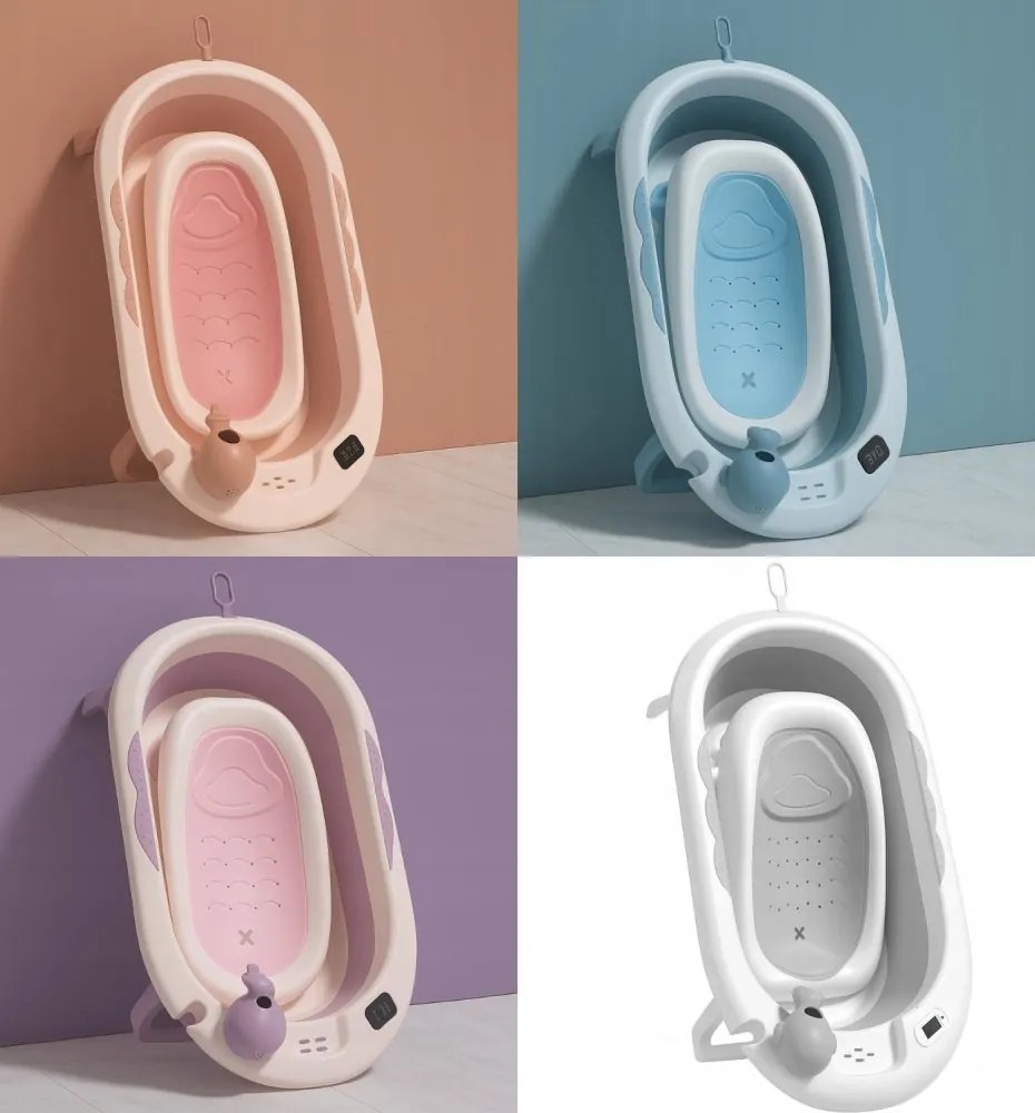 Baie pliabilă pentru copii VAIANA PREMIUM cu un șezlong - mai multe culori Violet