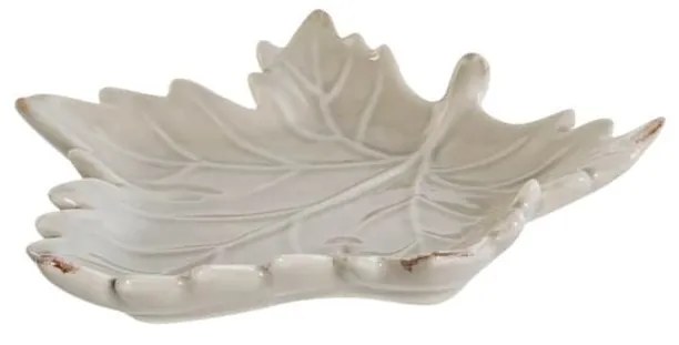 Tava Leaf din portelan bej 14x12 cm