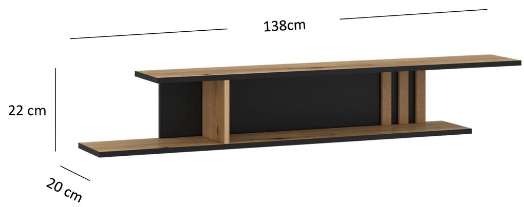 Raft de perete Hemos (stejar evoke) . 1116848