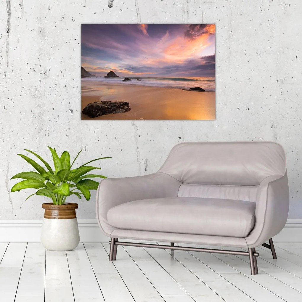 Tablou pe sticlă - Praia da Adraga (70x50 cm)