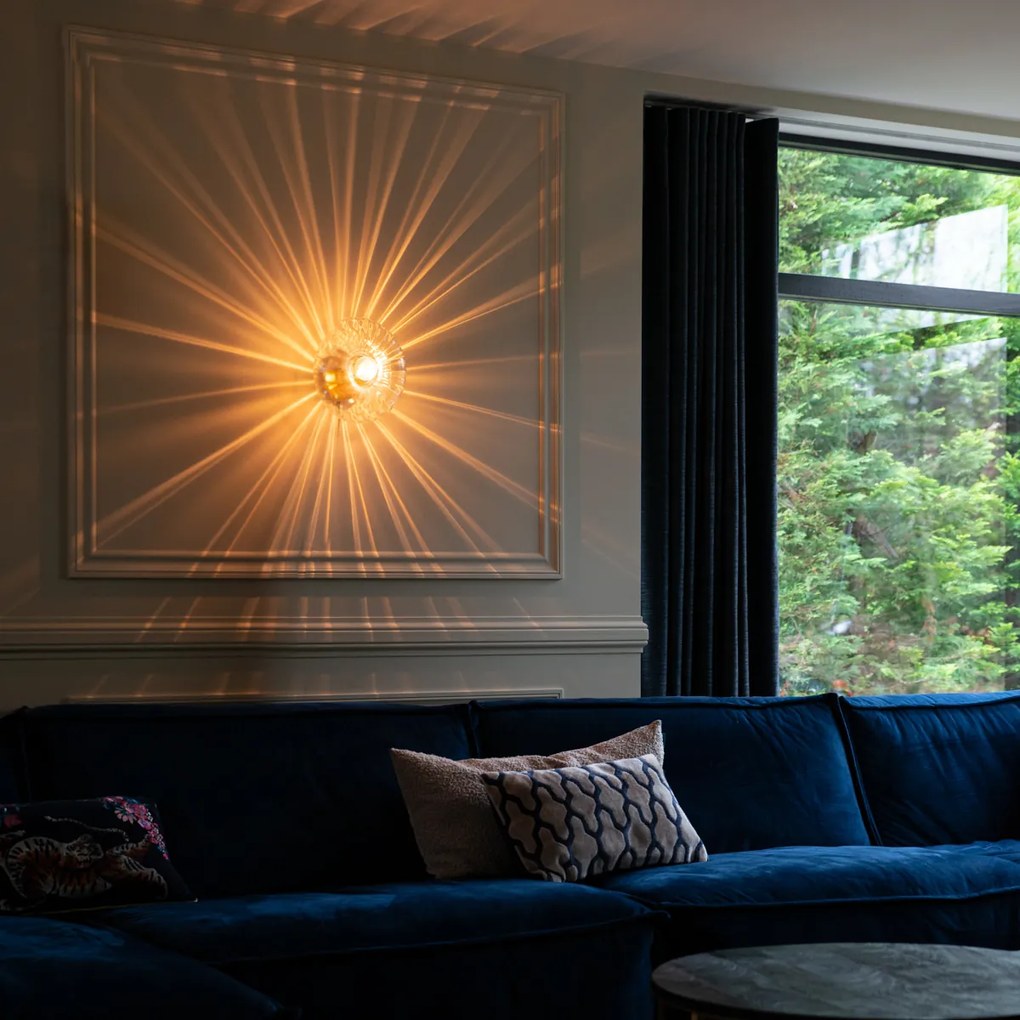 Aplică Art Deco aurie cu sticlă - Ayesha