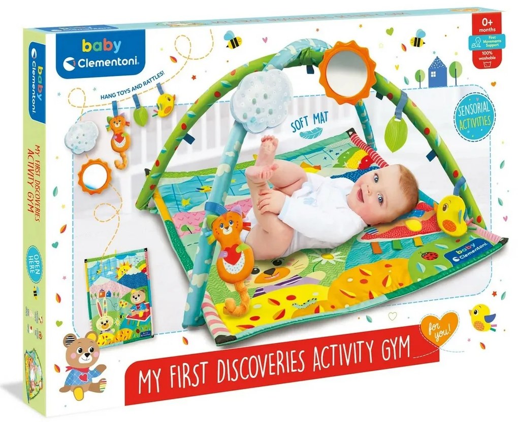 Clemmy Baby Păturică de joacă cu bară de jucării