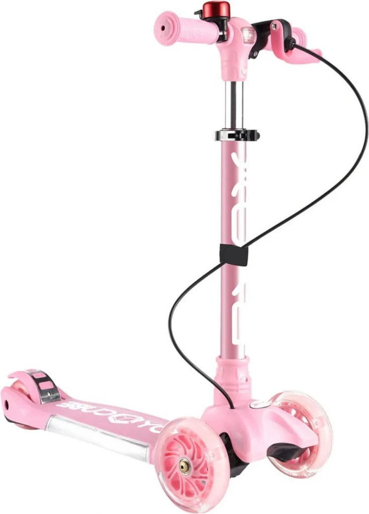Trotineta copii cu roti luminoase din silicon NOVOKIDS™ Toy Cube , cu melodii si lumini, 3 roti,pliabila, maner reglabil pe inaltime,maxim 50 kg,