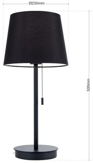 Lampă de masă cu port USB Orion LA 4-1205/1 LUDWIG 1xE27/40W/230V negru