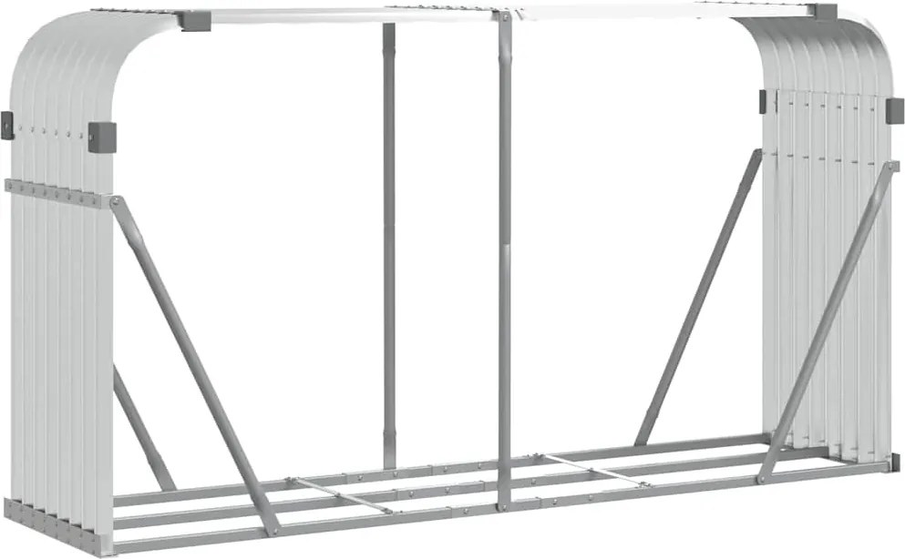 vidaXL Suport pentru bușteni, argintiu, 180x45x100 cm, oțel galvanizat