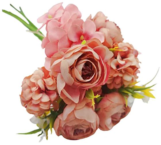 Bujori roz artificiali DESTINY, 35cm