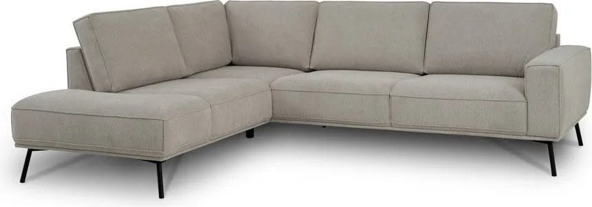 Colțar grej cu tapițerie din chenille (cu colț pe partea stângă/în formă de ”L”) Amsterdam – Scandic