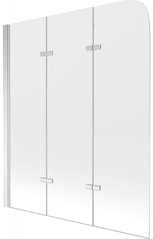 Mexen Felix paravan cadă 3-panel 120 x 140 cm, transparent, crom - 890-120-003-01-00