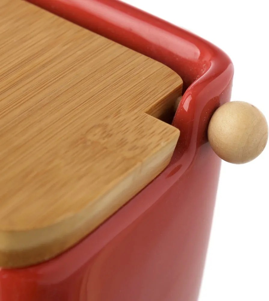 Recipient ceramic pentru sare Casa Selección, 250 ml, roșu