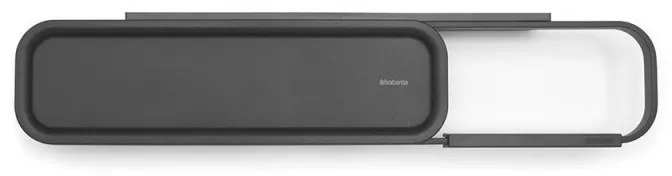 Suport hârtie igienică cu raft Brabantia MindSet 1005667, Instalare ușoară, Acoperire minerală, Gri închis