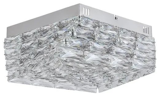 Plafoniera metal cromat si sticla LED Modena