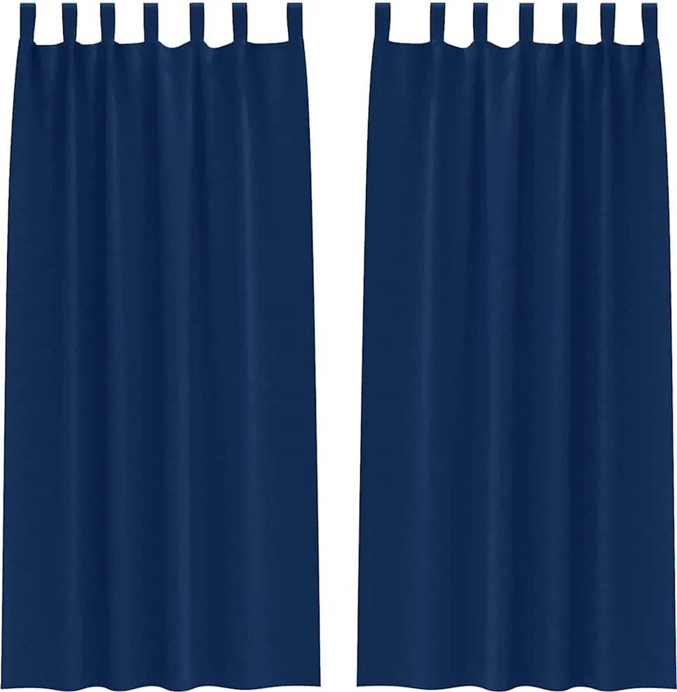 vidaXL Perdele Opaque cu Inel 2 pcs Albastru închis 245 x 140 cm