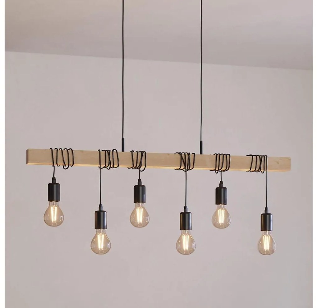 Eglo 43513 - Lustră suspendată pe cablu TOWNSHEND 6xE27/60W/230V