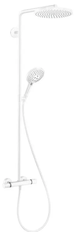 Coloana de dus cu baterie termostatata alb mat Hansgrohe Raindance Select S 240