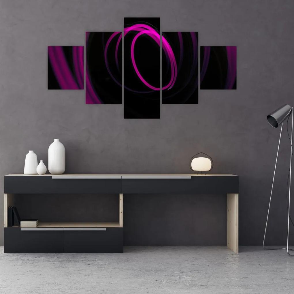 Tablou - linii violete  (125x70 cm), în 40 de alte dimensiuni noi