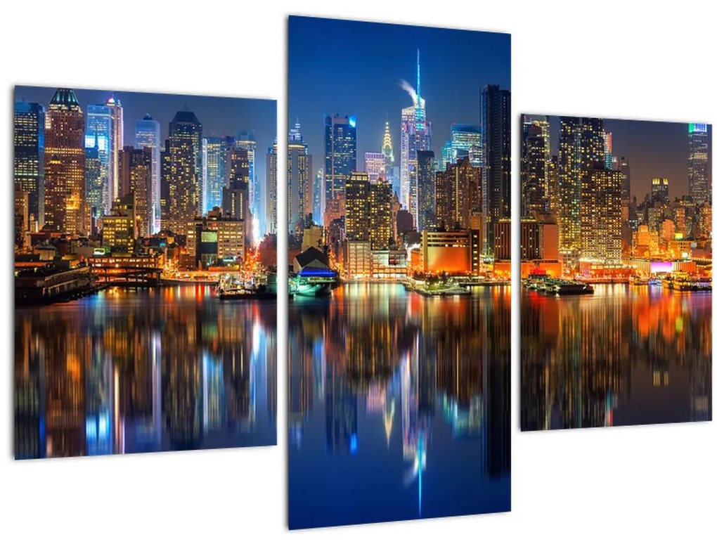 Tablou cu Manhattan noaptea (90x60 cm)