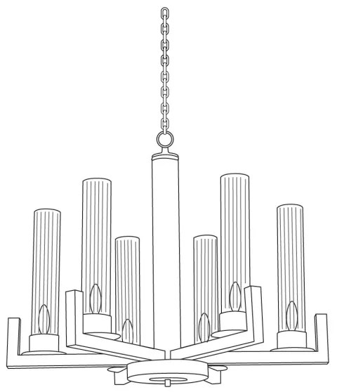 Lustră pe lanț RAGGIO 6xE14/25W/230V crom mat Kolarz 6009.80660