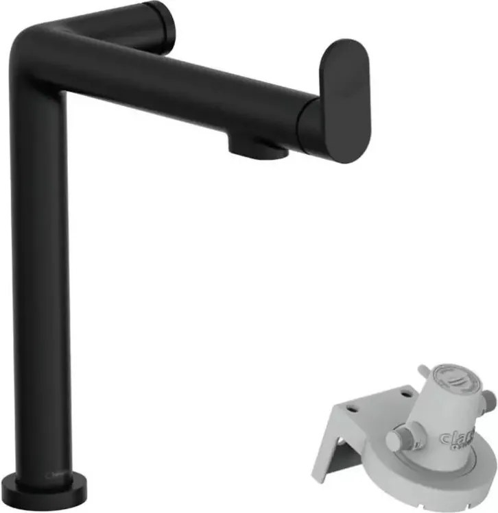 Baterie bucatarie monocomanda si sistem filtrare negru mat Hansgrohe Aquittura M91 240 cu 1 jet