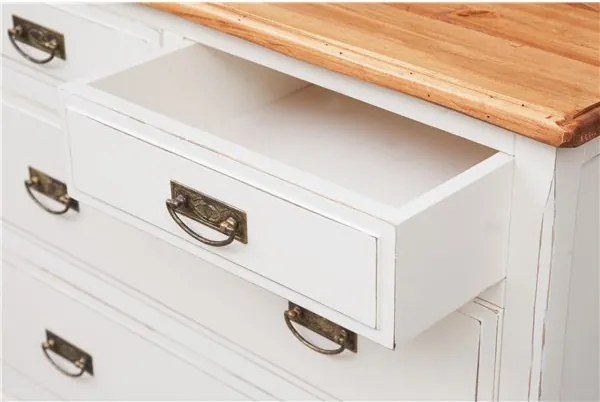 Comoda, L100 45 H106 cm, alb antic natur antic, , lemn masiv