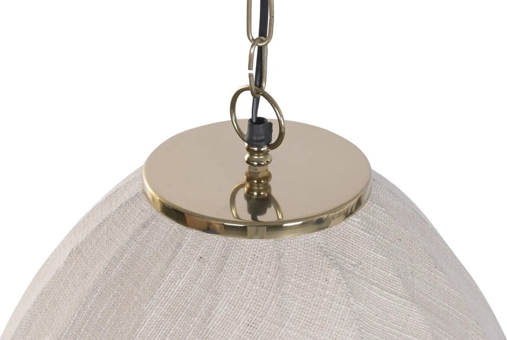 Lustră suspendată din bumbac și metal, auriu, finisaj natural, 120 x 55 cm, „Tournemire”