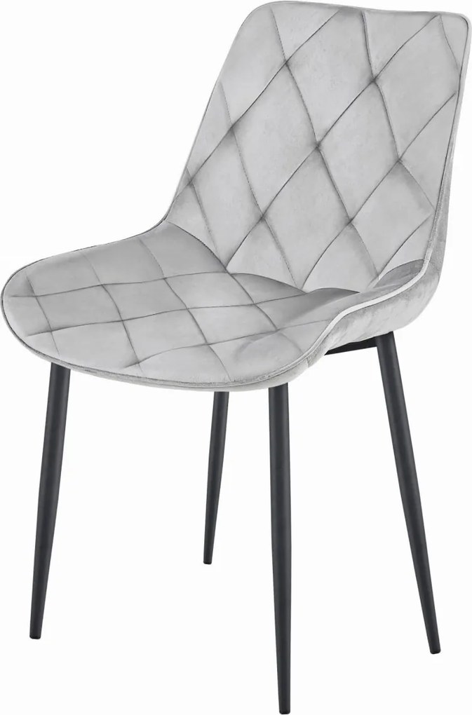 OFERTA Scaun de sufragerie din catifea TOR, gri deschis calitate II