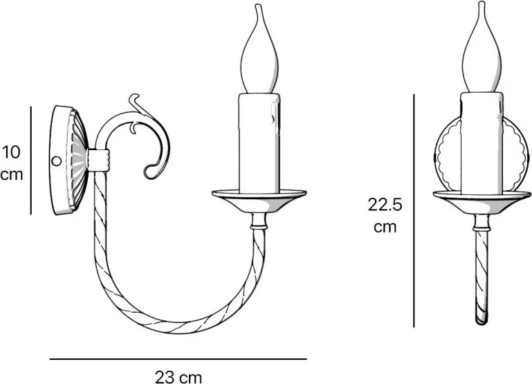 Aplica de perete din alama stil clasic Petalo
