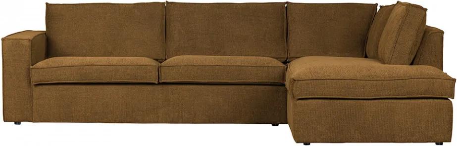 Canapea cu colt maro bronz din poliester 283 cm Freddie Right Woood