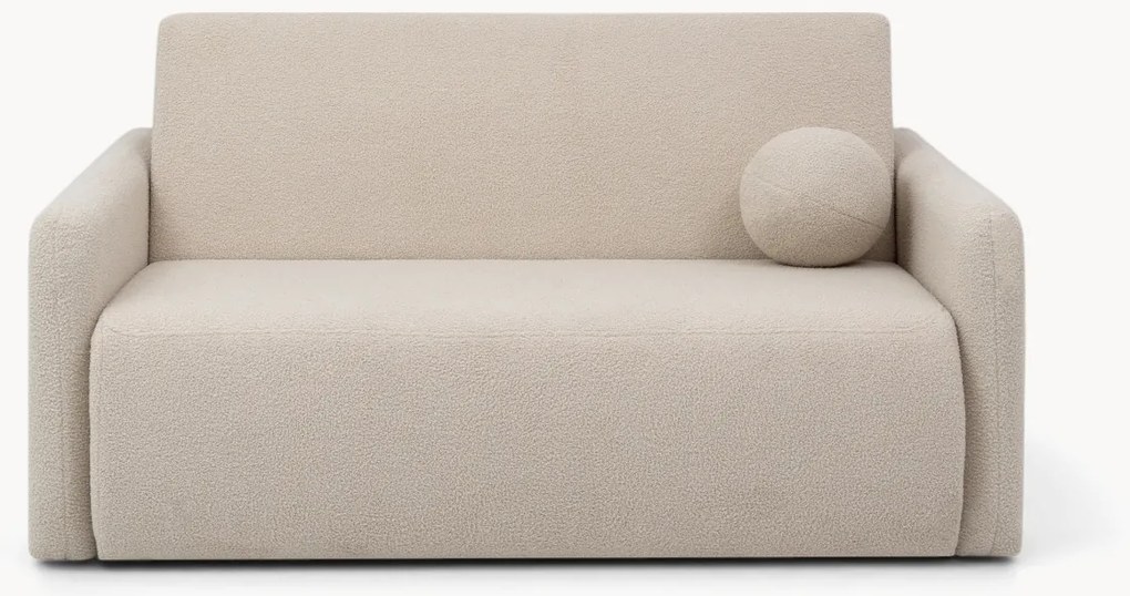Canapea extensibilă cu 3 locuri și spațiu de depozitare Nido 140 cm - bouclé bej deschis Quelle 03