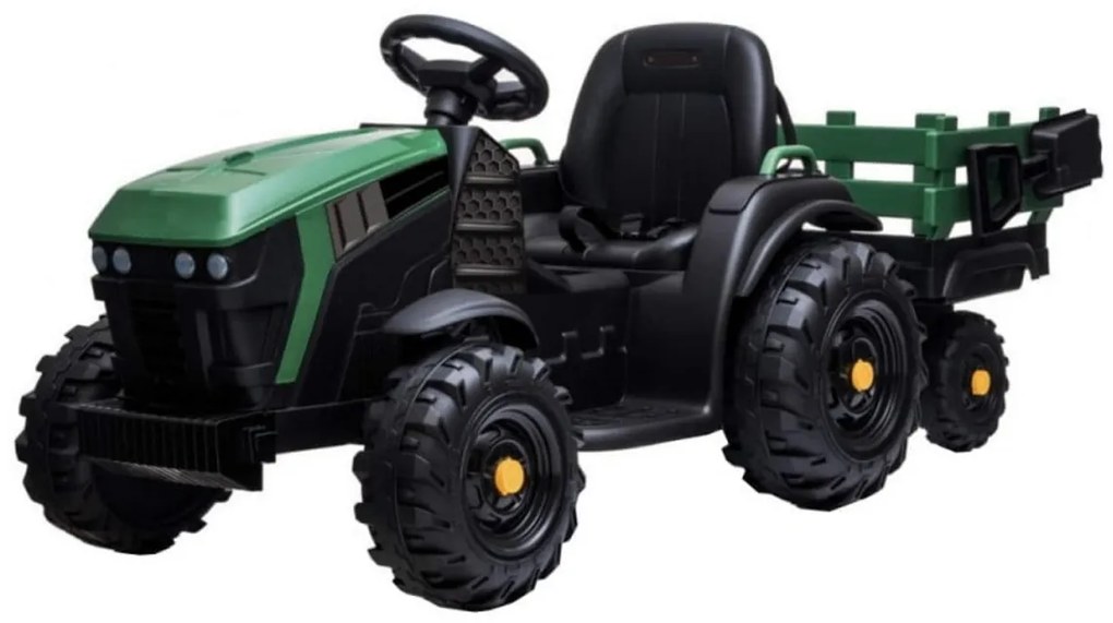 Tractor Electric XXL cu acumulator pentru copii NOVOKIDS™ Super Tytan Farmer , Cu remorca, Melodii si USB , 3-8 ani , Baterie12V, 2 Viteze, lungime