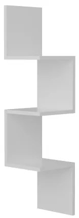 Etajeră de colț CORNER 105,4x25 cm albă