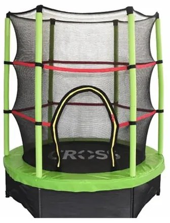Trambulină pentru copii cu plasă de siguranță - 140 cm WOODY CROSS GREEN