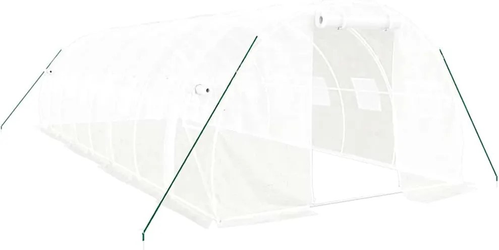 vidaXL Seră cu cadru din oțel, alb, 24 m², 8x3x2 m