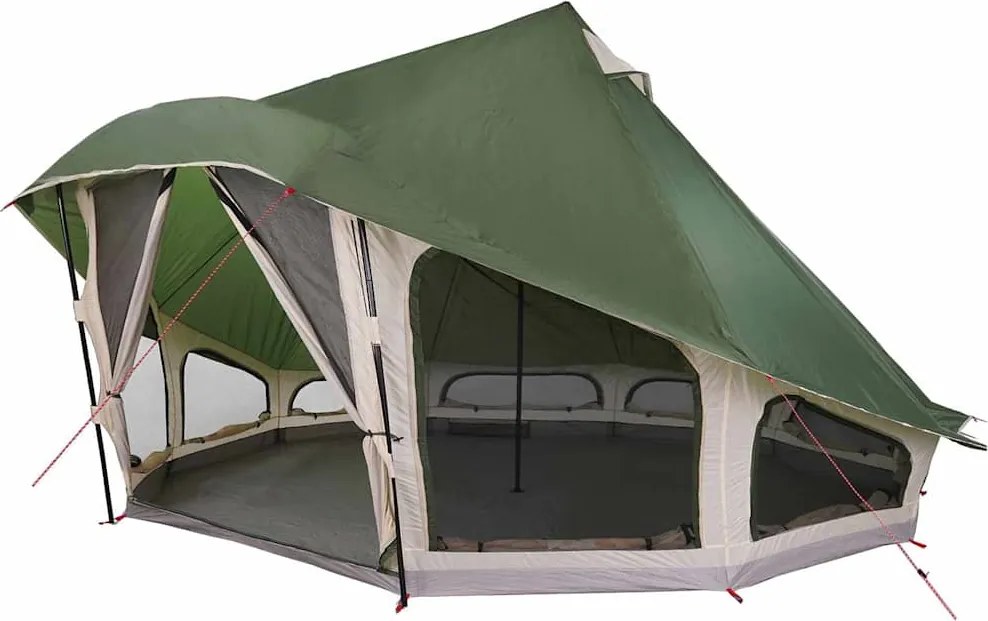 vidaXL Cort Tipi cu acoperiș Verde 508 x 470 x 300 cm tafta
