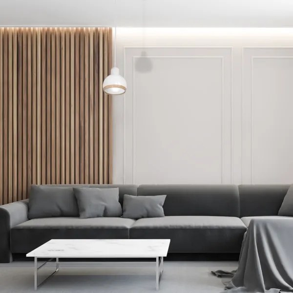 Lustră pe cablu OVAL 1xE27/60W/230V albă