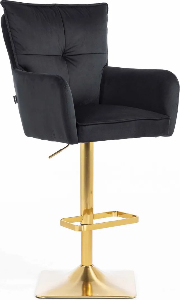 HR250KW Scaun Catifea Neagră Bază Aurie