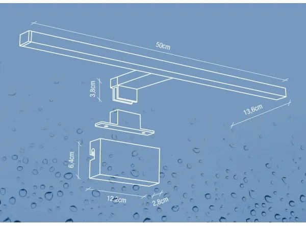 Nordlux - Iluminat LED pentru oglindă baie MARLEE LED/8,9W/230V IP44 50 cm negru