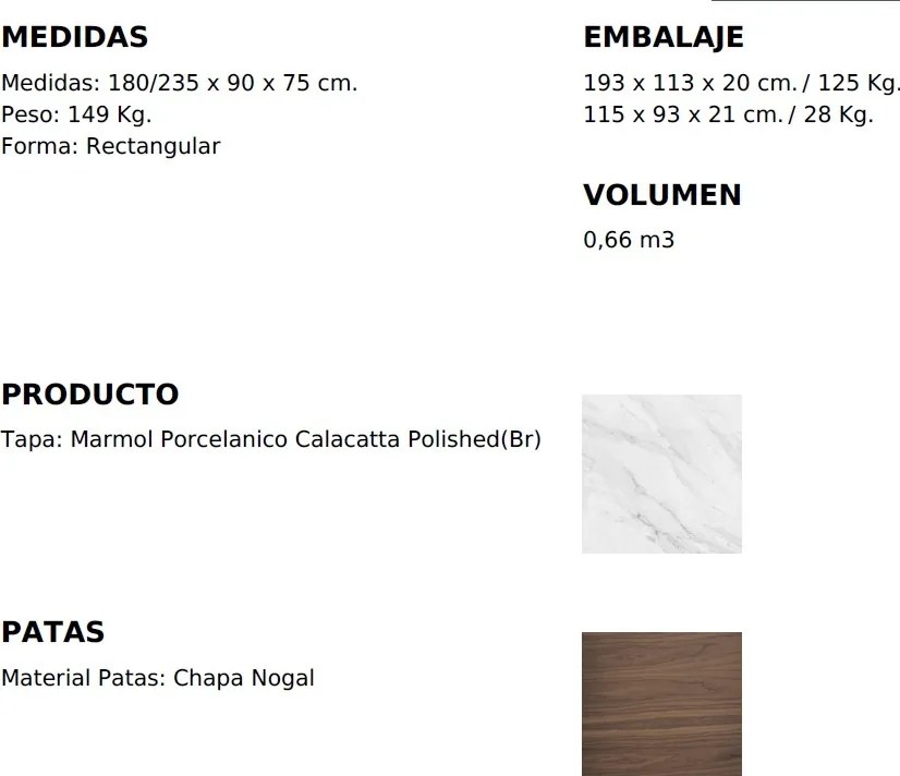 Masa dining extensibila design ultra-modern Ceramic 180-235x90cm