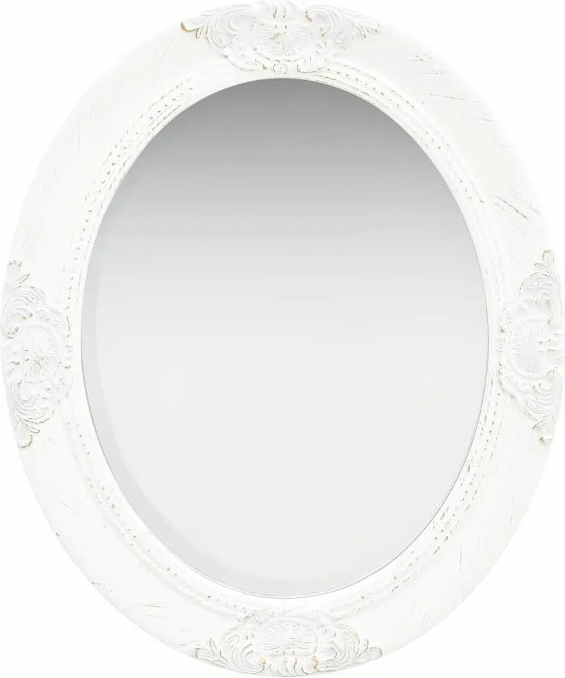 vidaXL Oglindă de perete în stil baroc, alb, 50 x 60 cm