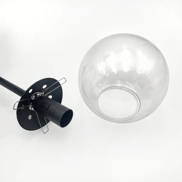 Brilagi - Lustru aplicat MALIVA 4xE14/15W/230V negru/transparent