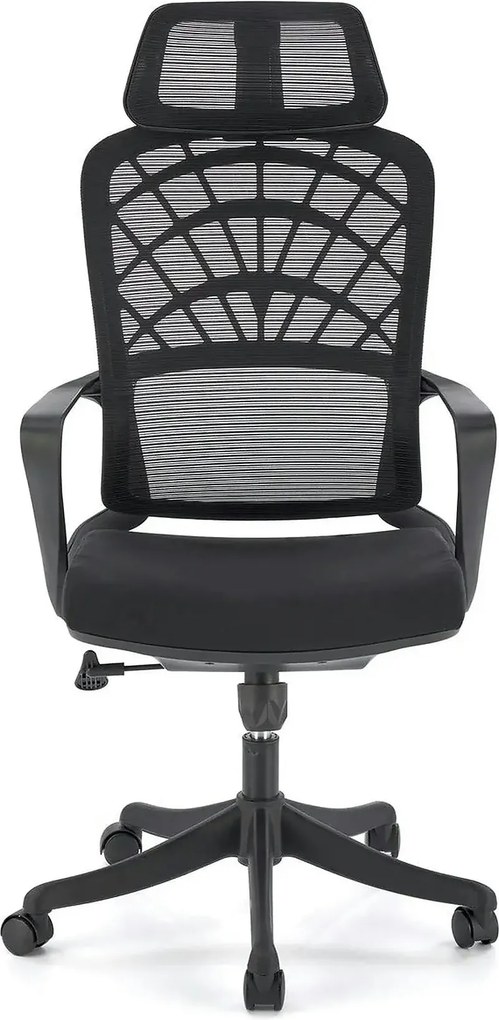 Scaun birou VESUVIO, negru, stofa/panza/polipropilena, 59x59x115/121 c