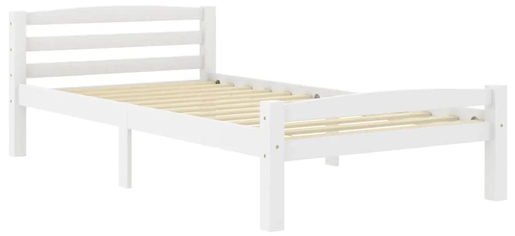 322069 vidaXL Cadru de pat, alb, 100x200 cm, lemn masiv de pin