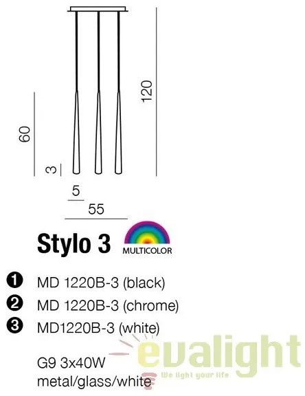 Lustra design modern Stylo 3 black